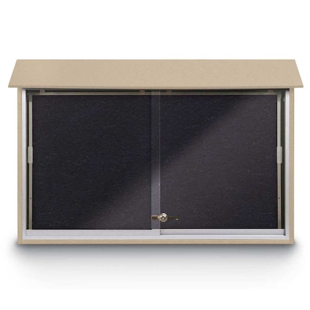 United Visual Products Outdoor Enclosed Combo Board, 72"x36", Bronze Frame/Black Porc & Pearl UVCB7236ODBZ-BLKPORC-PEARL
